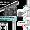 A close-up marketing image of a shower head and hand shower with water spraying, highlighting features with text overlays and diagrams. Náhled obrázku produktu