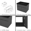 60cm Schwarz Mineralguss Waschtisch mit Unterschrank Produktbild-Vorschau 4