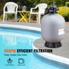 A pool sand filter system is shown next to a swimming pool, with chairs and a table in the background. Náhľad obrázku produktu