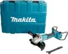 A Makita cordless angle grinder and its carrying case are displayed against a white background. Produktbild-Vorschau