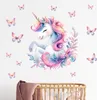 248 Wandtattoo Einhorn mit Schmetterlingen - Größe 1000 x Produktbild-Vorschau 4