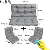 A collage of grey cushions with dimensions indicated by text and lines. Produktbild-Vorschau
