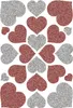 HERMA Herzen Rot & Silber, Glittery, Papier, Rot, Silber, Produktbild-Vorschau 1