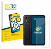 A product shot of a phone screen protector packaging and a phone with a screen protector applied. Produktbild-Vorschau