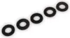 Five black rubber gaskets arranged diagonally on a white background. Anteprima dell’immagine prodotto