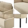 A collage of close-up shots of a beige sofa, highlighting its texture, stitching, and legs. Podgląd zdjęcia produktu