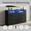 VASAGLE Kommode mit LED-Beleuchtung und Ladestation, 6 Produktbild-Vorschau 4