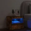 Nachttisch mit LED-Leuchten Räuchereiche 50x40x45 cm Produktbild-Vorschau 4