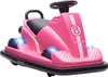 A pink electric ride-on car with racing decals and blue LED lights. Náhľad obrázku produktu