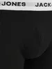 Close-up of black boxer shorts with a white waistband featuring the brand logo. Podgląd zdjęcia produktu