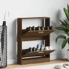 vidaXL Szafka na buty brązowy dąb 59x17x81 cm materiał Podgląd zdjęcia produktu 9