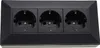 ChiliTec Steckdosenblock 3-fach, 230V, 45° Winkel, schwarz Produktbild-Vorschau 2