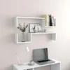 vidaXL Nástěnné police 2 ks. Bílé 100x15x20 cm odvozené Náhled obrázku produktu 3