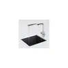 A modern kitchen sink with a chrome faucet with water running. Podgląd zdjęcia produktu
