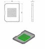 Technical drawings and a 3D rendering of a green insert within a gray bin. Náhled obrázku produktu
