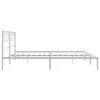 A white metal bed frame with a heart-shaped headboard, shown from the side against a white background. Produktbild-Vorschau