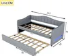 Flieks Polsterbett 90x200cm mit Ausziehbett, Schlafsofa Produktbild-Vorschau 7