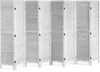 A white, slatted room divider is shown from the front. Produktbild-Vorschau