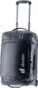 A black Deuter duffel bag with wheels and a retractable handle, shown against a white background.