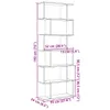 A line drawing of a tall, narrow bookshelf with multiple shelves, along with dimension labels. Náhľad obrázku produktu
