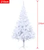 A white artificial Christmas tree on a white background with size indicators. Produktbild-Vorschau