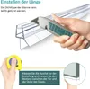 A hand is shown cutting a shower seal with a utility knife, and another hand is shown measuring with a tape measure. Anteprima dell’immagine prodotto