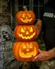 Großer Halloween Kürbis Turm mit LED Licht 50cm Produktbild-Vorschau 2