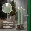 LED candela di cera a strisce set di 2 batterie timer verde Anteprima dell’immagine prodotto 5