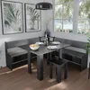 Eckbankgruppe Vicco Roman Schwarz 180 x 180 cm mit Tisch, Produktbild-Vorschau 4