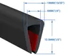 Zelfklevende Rubber Randafwerking, U-Vorm, 3 m Lang Productafbeelding-voorbeeld 2