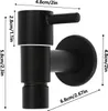 A black faucet with dimensions indicated by measurement lines and text. Podgląd zdjęcia produktu