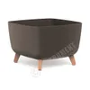 A square planter with wooden legs on a white background. Produktbild-Vorschau