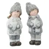 Winterkinder Junge Mädchen H21cm Kinderpaar Paar Terracotta Produktbild-Vorschau 4