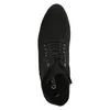 A top-down view of a black lace-up boot. Produktbild-Vorschau