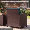 COSTWAY Gartenmöbel Set Polyrattan, 3-tlg. Balkonmöbel Set Produktbild-Vorschau 4