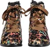 Laura Vita Damen Stiefelette Blumenmuster Satinband Produktbild-Vorschau 10
