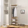 A clothing rack with shelves in a room. Náhľad obrázku produktu