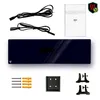 A flat panel heater with accessories, power cords, and mounting hardware laid out on a white background. Náhled obrázku produktu