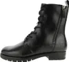 A side view of a black leather lace-up boot with a zipper. Produktbild-Vorschau