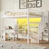 Merax Etagenbett 140x200cm, Hochbett Mit Schreibtisch, Produktbild-Vorschau 1