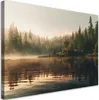 Leinwandbild Nebel über dem See 120x80 Feeby Grün bild für Produktbild-Vorschau 1
