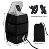 A black protective cover for a whirlpool heater is shown with dimensions and accessories. Produktbild-Vorschau