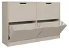 Schuhschrank mit 4 Klappfächern - Beige und Travertin-Optik Produktbild-Vorschau 3