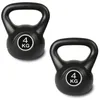 2er Set Kugelhantel 4kg Schwarz Kettlebell Schwunghantel Produktbild-Vorschau 1