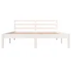 vidaXL Massivholzbett Kiefer 140x190 cm Weiß Produktbild-Vorschau 4