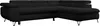 A black sectional sofa with adjustable headrests. Produktbild-Vorschau