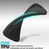 A black phone case is shown bending to demonstrate its flexibility. Produktbild-Vorschau