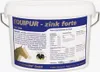 A white plastic bucket with a blue and white label containing product information for horse feed supplement. Produktbild-Vorschau