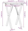 vidaXL Stół do jadalni X-frame 50x50x75 cm z litego drewna Podgląd zdjęcia produktu 7