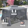 Gazebo COSTWAY 4 x 3 m, gazebo da giardino con rete, tenda Anteprima dell’immagine prodotto 7